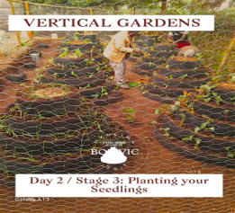 A newly constructed vertical garden setup ready for planting vegetables